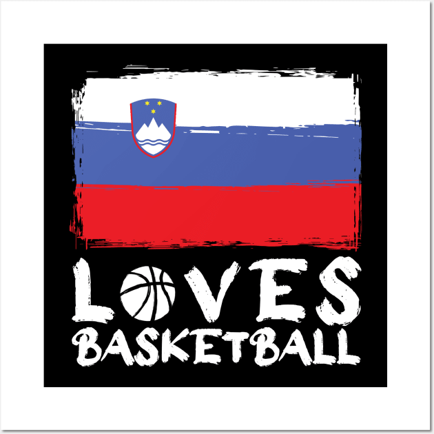 Slovenia Loves Basketball Wall Art by Arestration